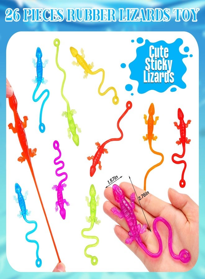 HLARTNET 26 PCS Sticky Gecko for Kids, Stretchy Sticky Lizards Toys Bulk for Reptile Party Favors, Children Lizards Gifts for Goodie Bags Stuffers Pinata Filler Students Rewards - Image 3